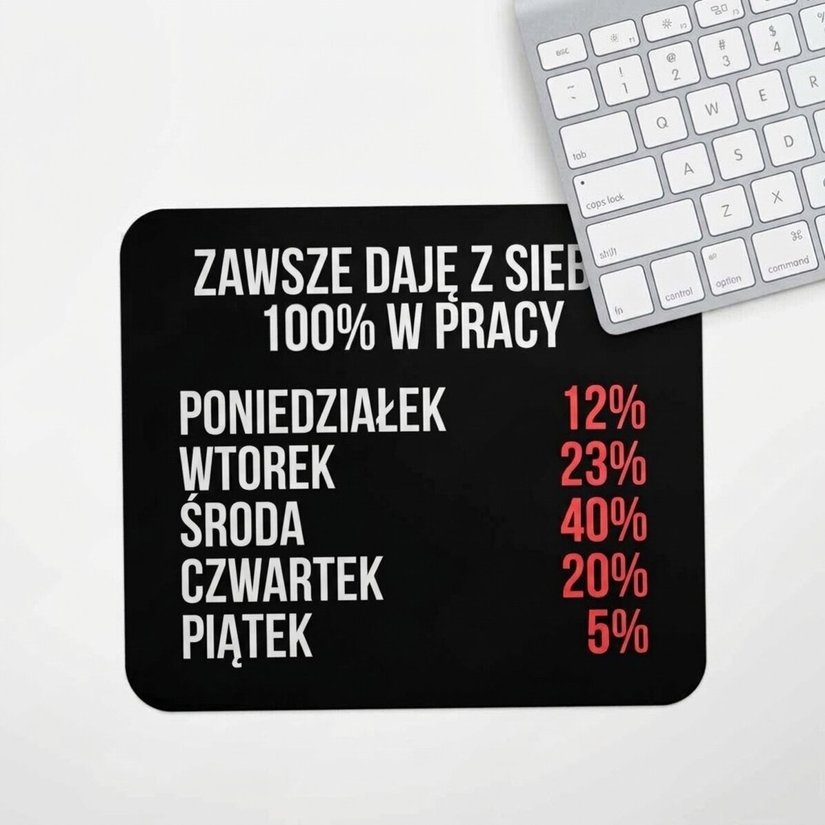 Spersonalizowana podkładka pod mysz z napisem – 100% at work
