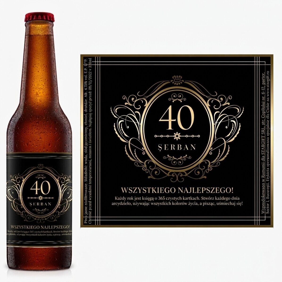 Piwo z indywidualnym napisem – Happy 40