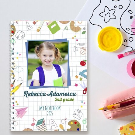 Personalised notebook with a photo and text - Back to school