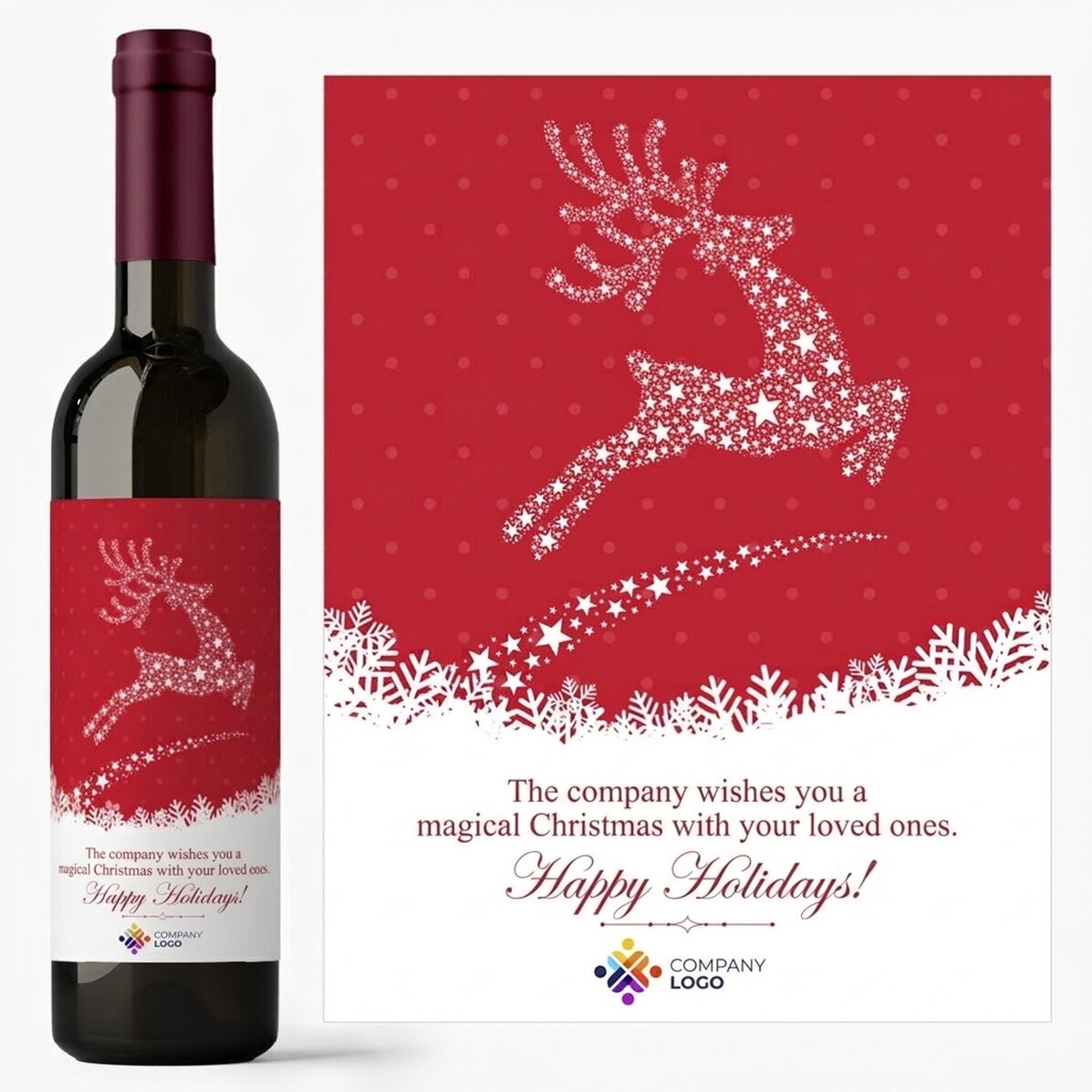 Personalised wine with text and logo - The Magic of Christmas