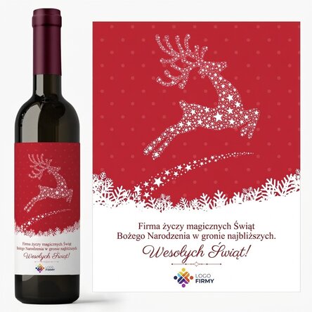 Wino z indywidualnym nadrukiem tekstu i logo – Magia Świąt Bożego Narodzenia