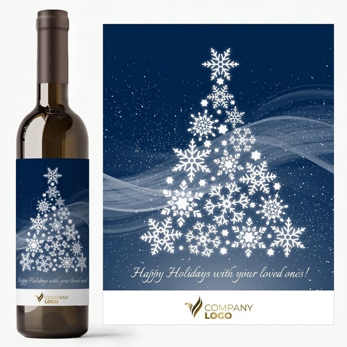 Personalised wine with logo and message - Merry Christmas!
