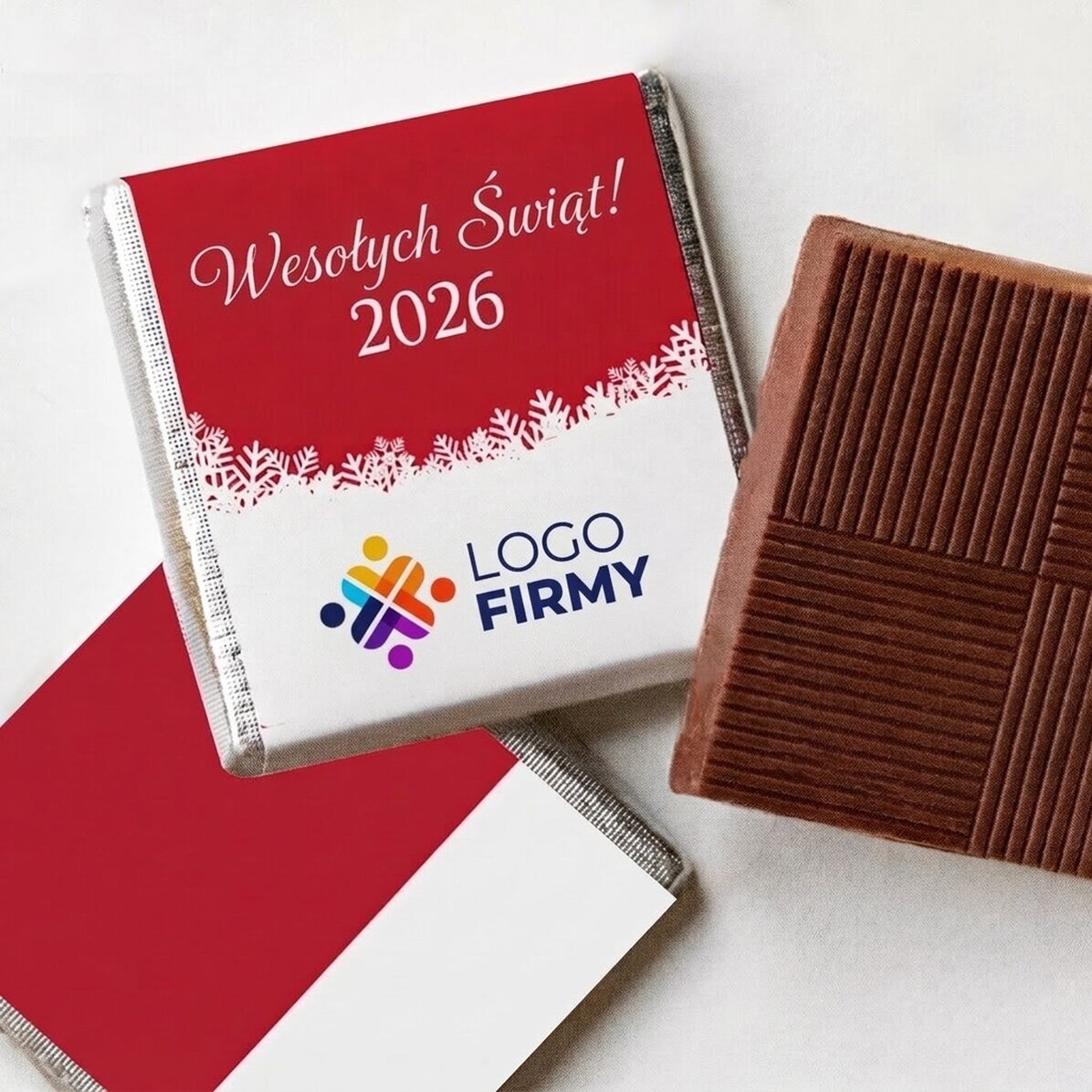 Mini czekoladka z indywidualnym nadrukiem logo i wiadomością