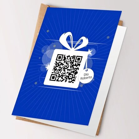 Spersonalizowana kartka z tekstem i kodem QR – Wszystkiego najlepszego z okazji urodzin