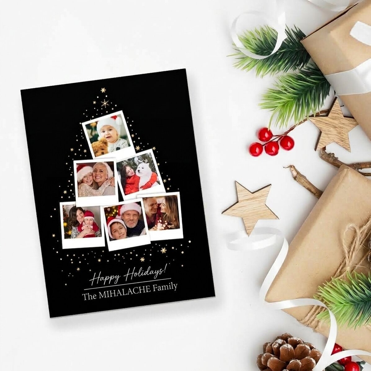 Spersonalizowany magnes 13 x 18 cm ze zdjęciami i tekstem – Christmas Tree
