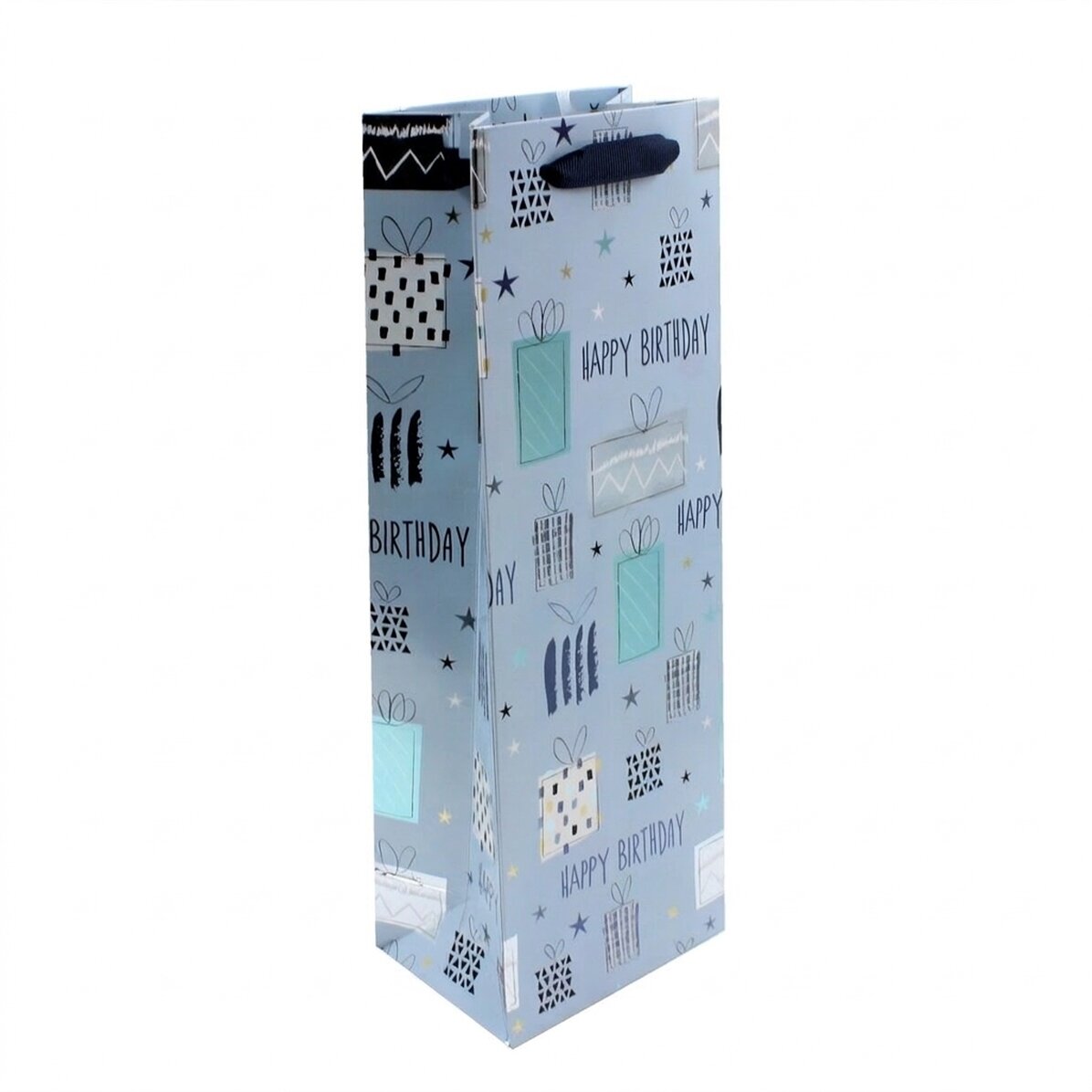 Torba na prezenty z napojami – wzór „Happy Birthday gifts”