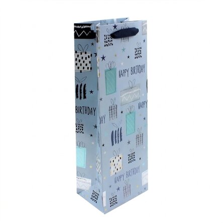 Torba na prezenty z napojami – wzór „Happy Birthday gifts”