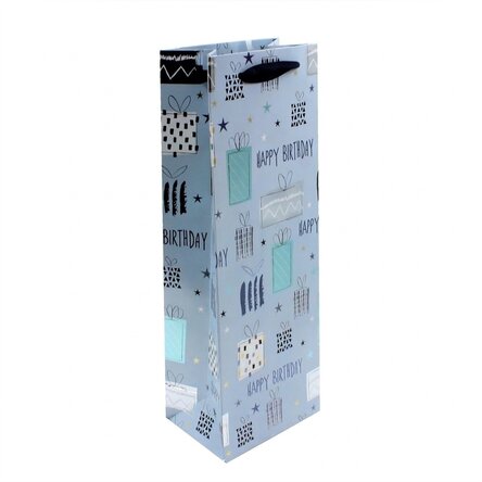 Torba na prezenty z napojami – wzór „Happy Birthday gifts”