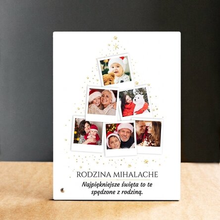 Spersonalizowana ramka na zdjęcia na biurko ze zdjęciami i napisem – Christmas tree