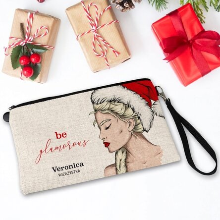 Spersonalizowany zestaw do makijażu z napisem „Glamorous Christmas”