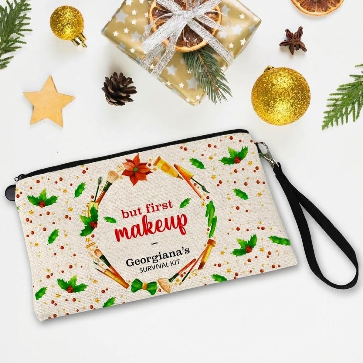 Spersonalizowany zestaw do makijażu z napisem „Survival Kit”