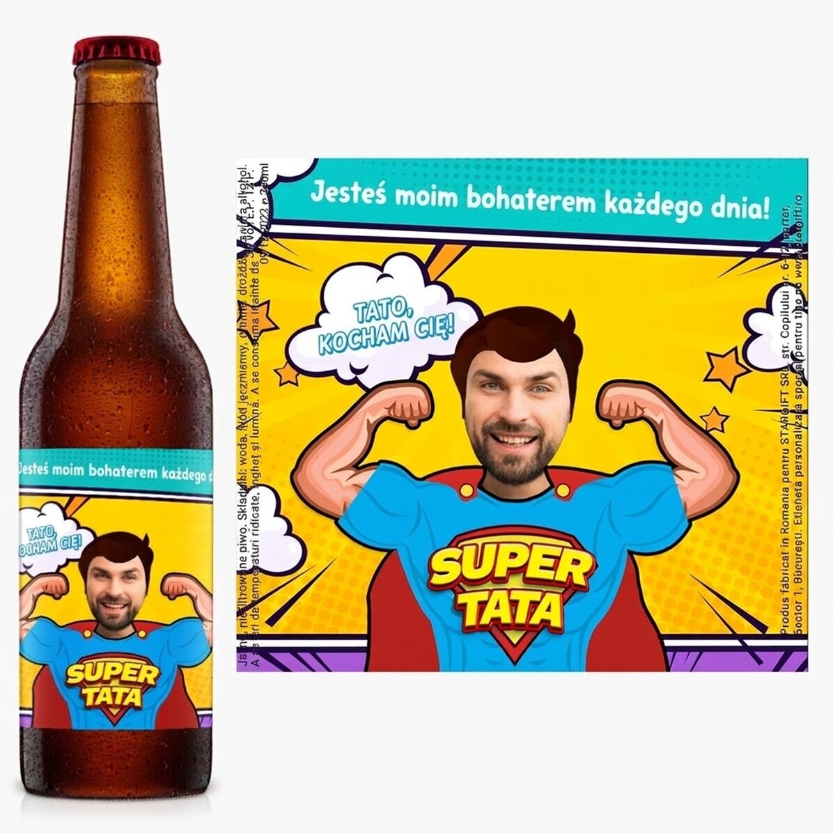 Piwo z własnym zdjęciem i napisem – Super tata