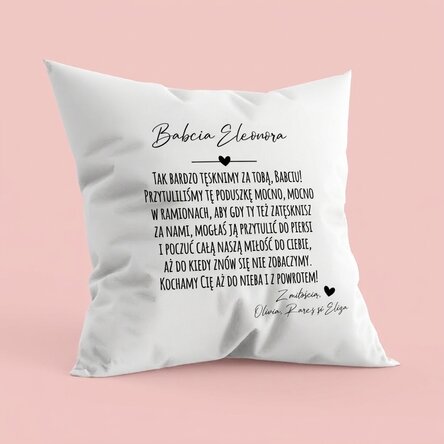 Spersonalizowana poduszka z dedykacją dla bliskich