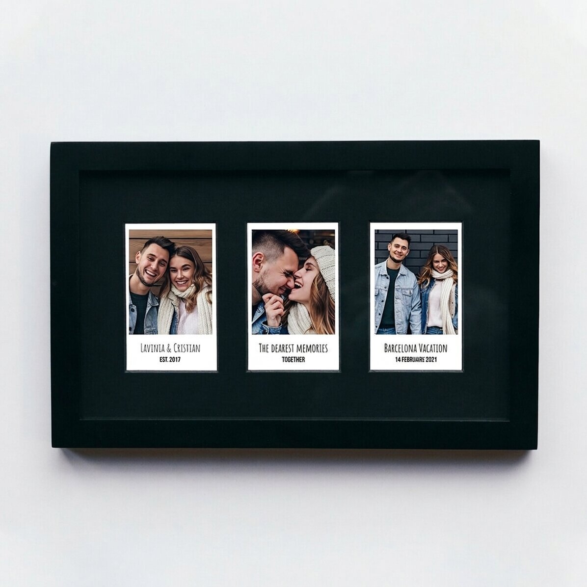 Spersonalizowany obrazek z 3 zdjęciami w stylu polaroidowym i napisem