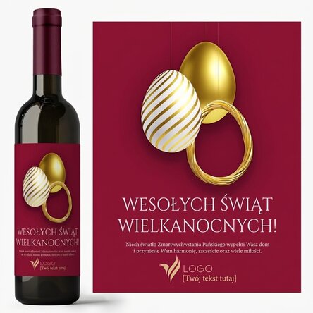 Wino z indywidualnym nadrukiem tekstu i logo – Wesołych Świąt Wielkanocnych!