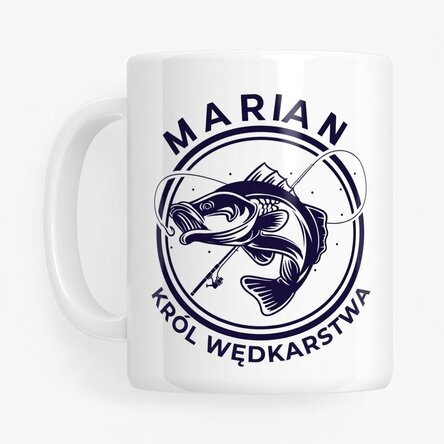 Spersonalizowany kubek z napisem i imieniem – Król wędkarstwa