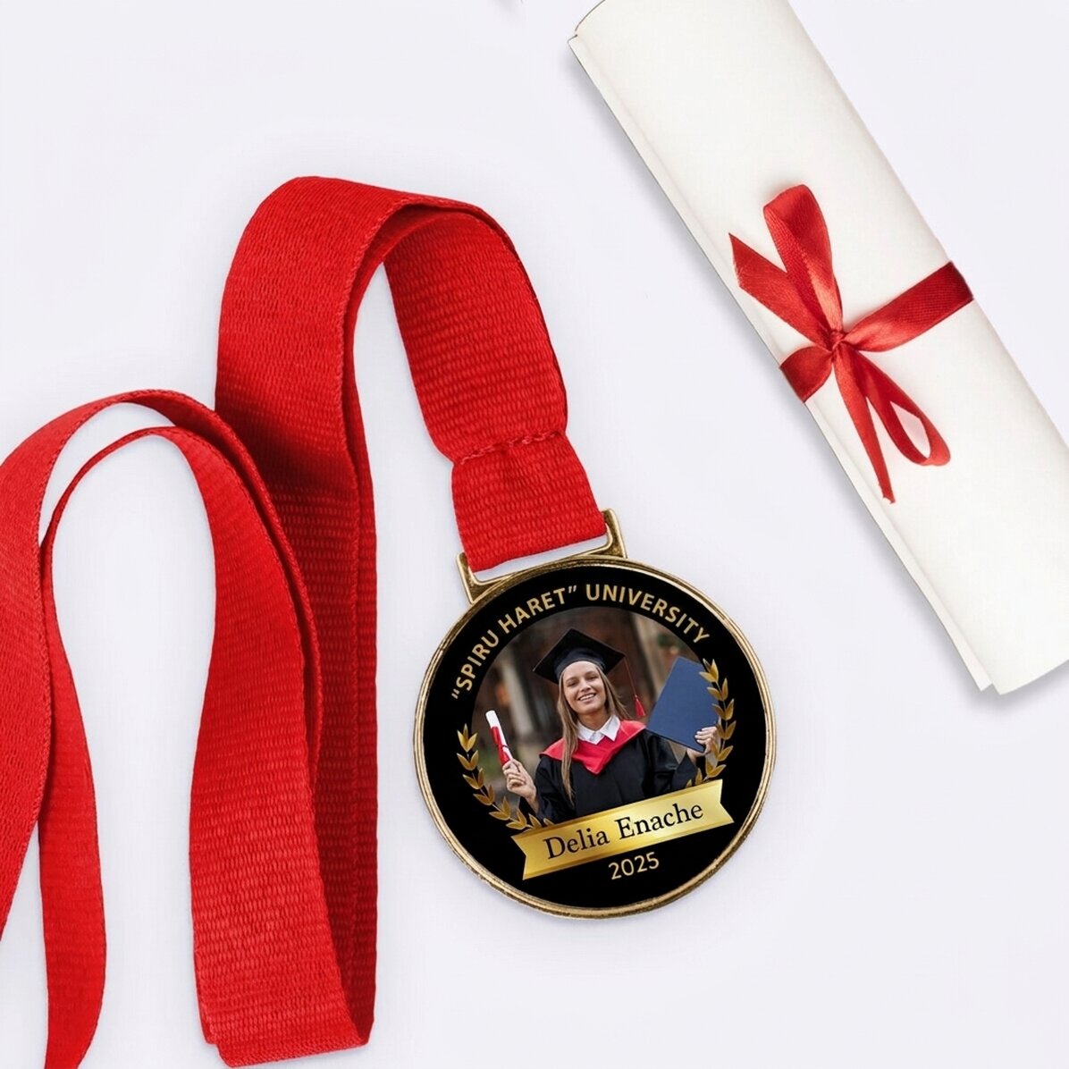 Spersonalizowany medal ze zdjęciem i napisem – Absolwent