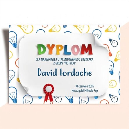 Spersonalizowany dyplom z tekstem