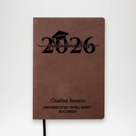 Personalised leather diary with text - Graduation