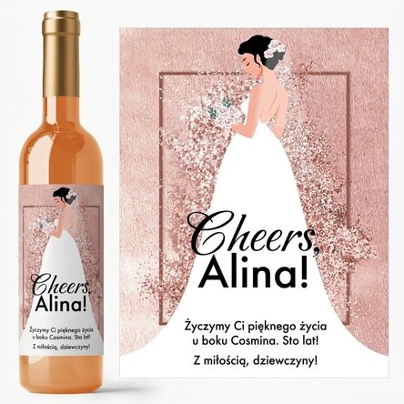 Wino z indywidualnym napisem dla przyszłej panny młodej