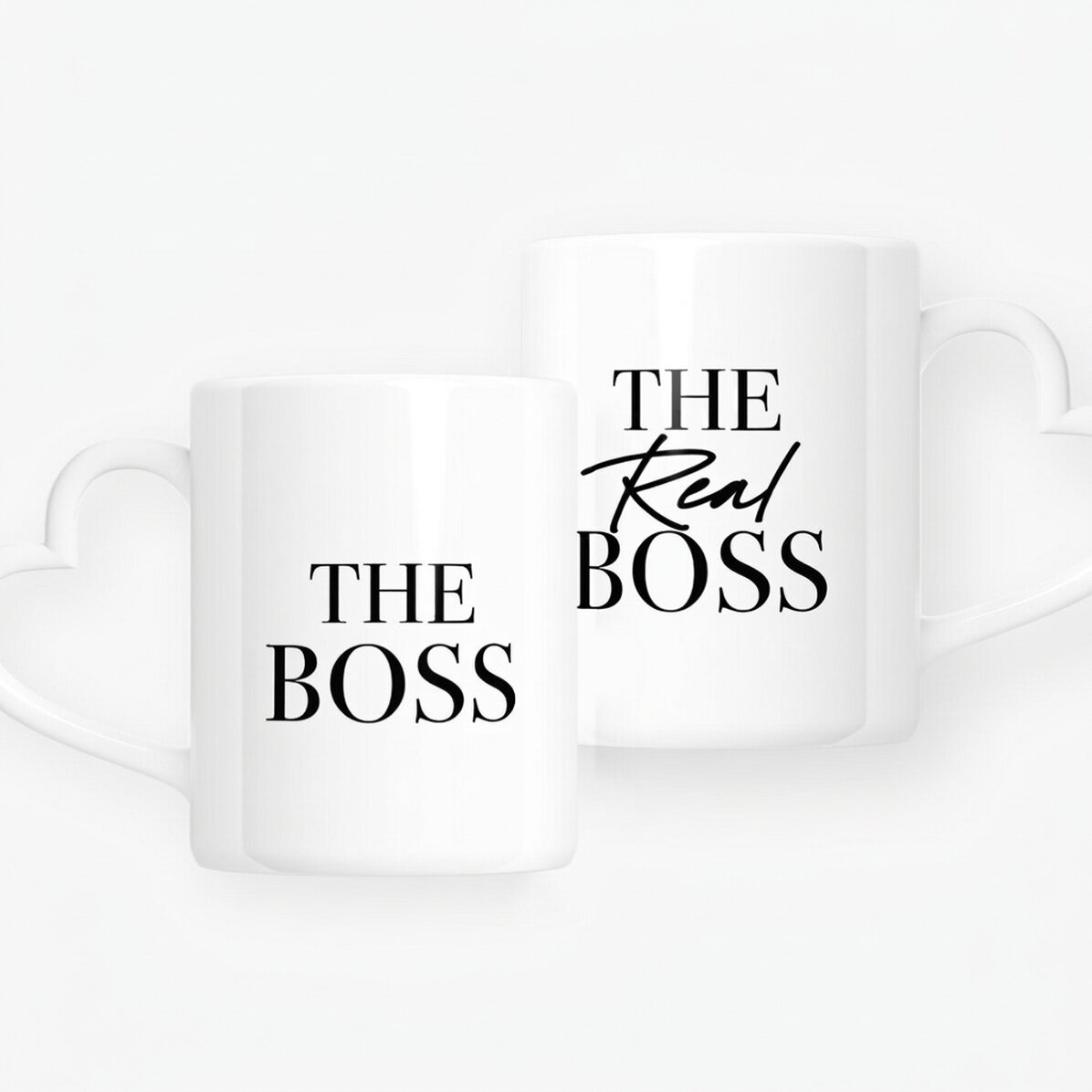 Spersonalizowane kubki dla pary z napisem – The Boss & The Real Boss