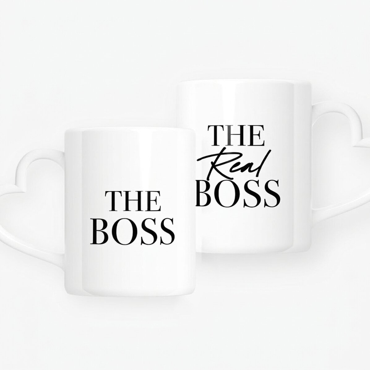 Spersonalizowane kubki dla pary z napisem – The Boss & The Real Boss