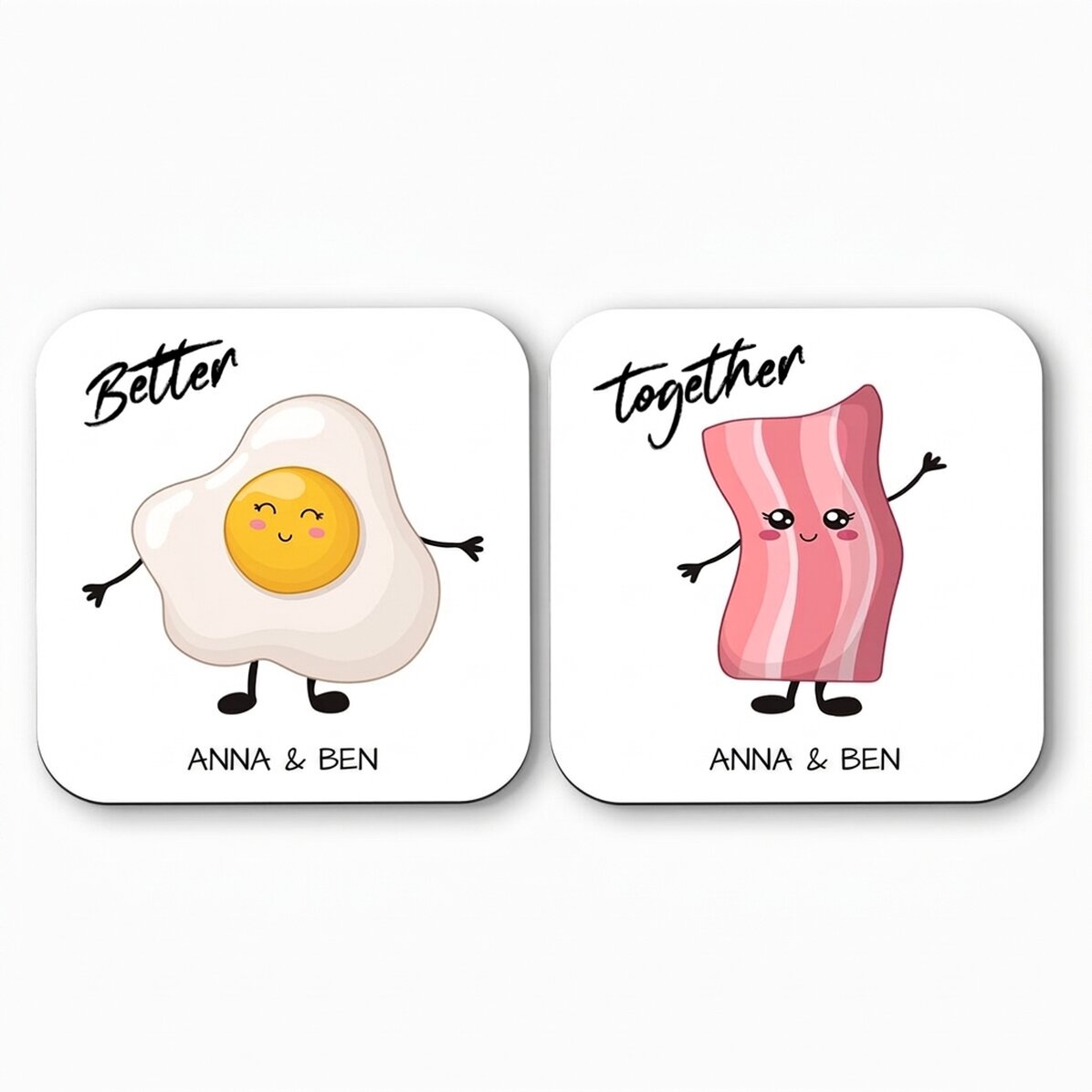Zestaw 2 spody pod szklanki z indywidualnym napisem – Better Together