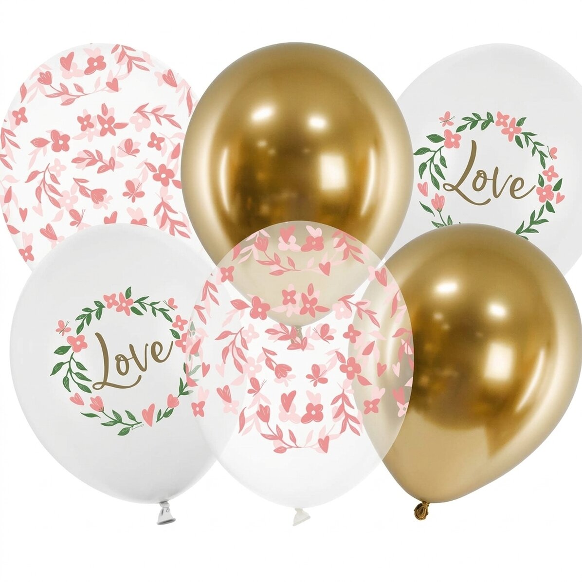 Zestaw 6 balonów w różnych wzorach – Love