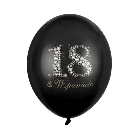 Zestaw 6 balonów urodzinowych z okazji pełnoletności – 18 & Brilliant