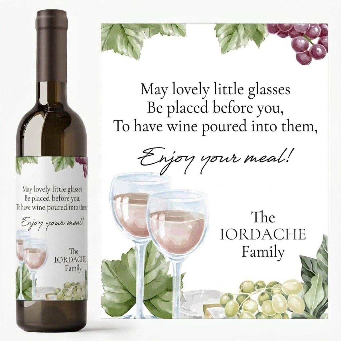 Wino z indywidualnym napisem – Smacznego!