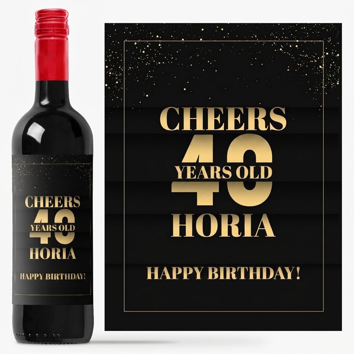 Wino z indywidualnym napisem z okazji urodzin – Cheers to you