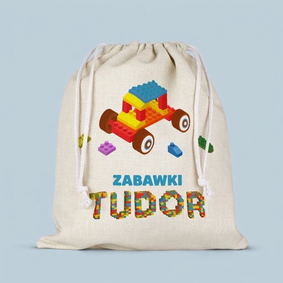 Średniej wielkości spersonalizowana torebka z napisem – Lego