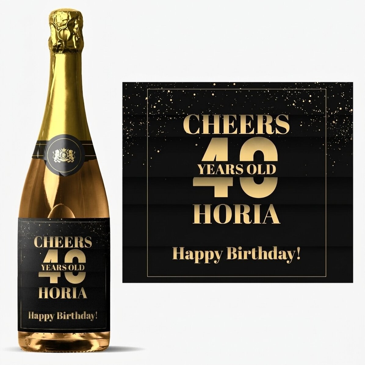Wino musujące z indywidualnym napisem z okazji urodzin – Cheers to you
