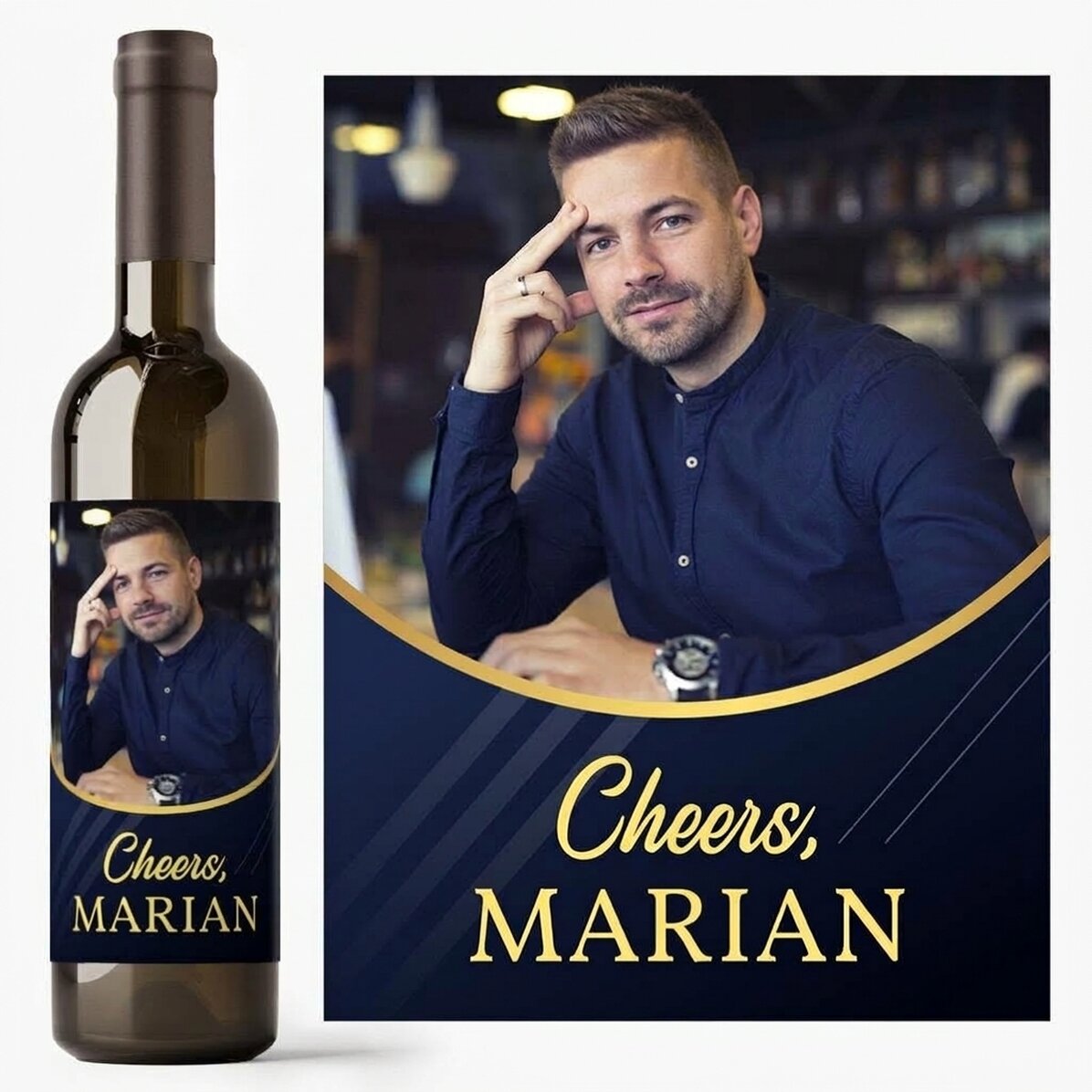 Wino z indywidualnym nadrukiem ze zdjęciem i dedykacją – Dla niego