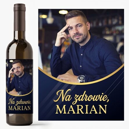 Wino z indywidualnym nadrukiem ze zdjęciem i dedykacją – Dla niego