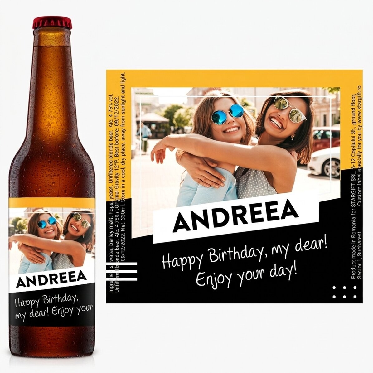 Piwo z indywidualnym nadrukiem ze zdjęciem i tekstem – Cheers