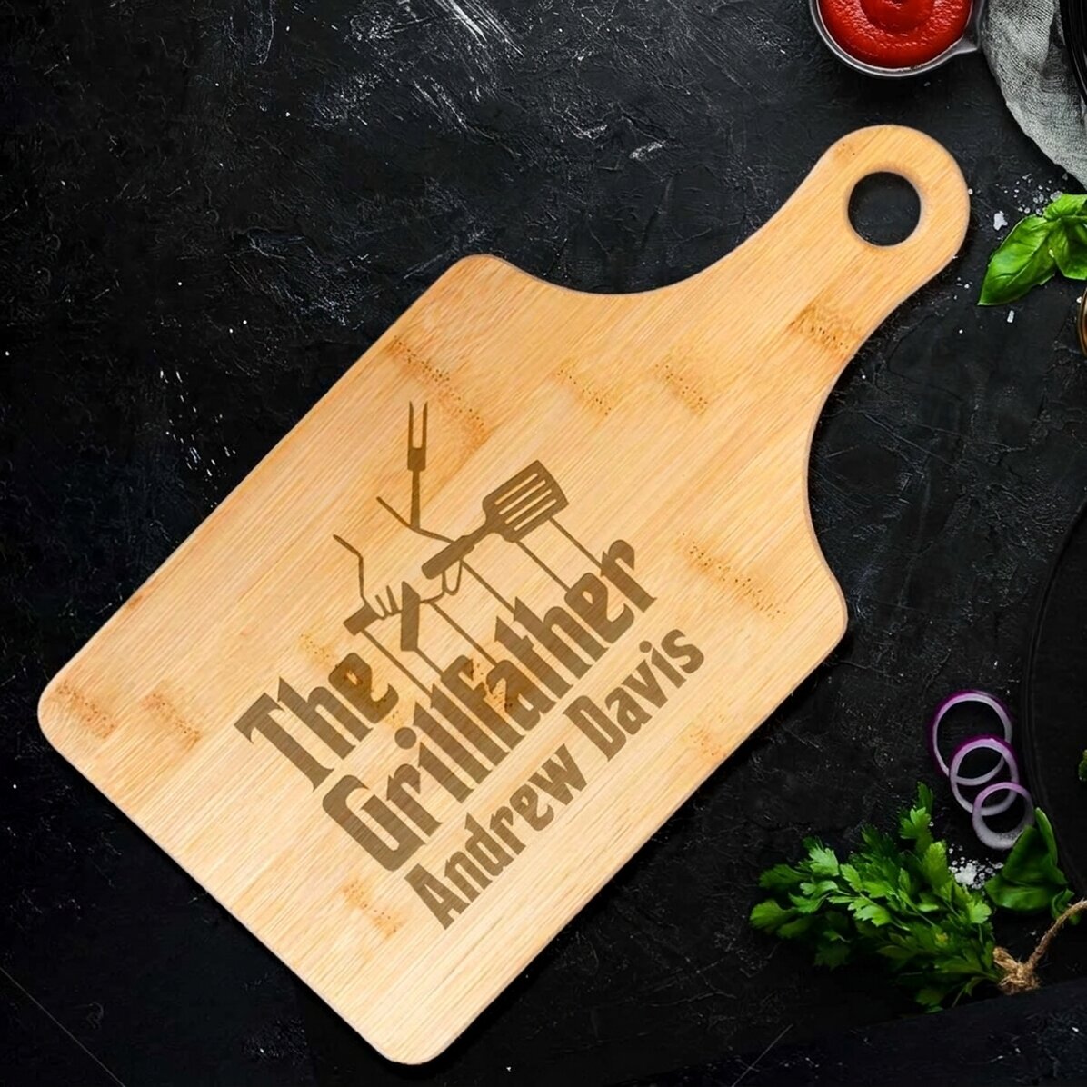 Spersonalizowany rozdrabniacz z napisem – The Grillfather