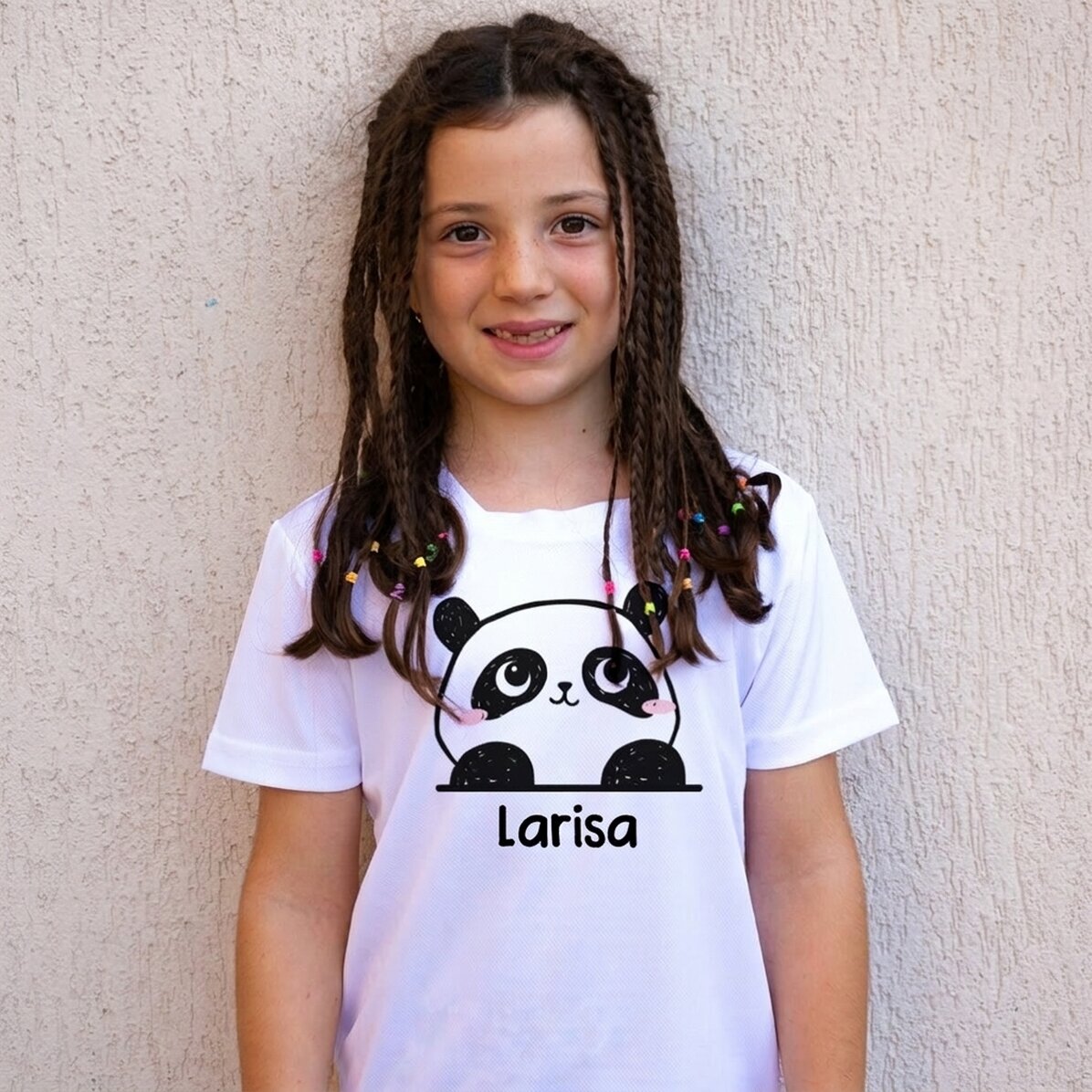 Koszulka sportowa dla dzieci z imieniem – Misiaczek panda
