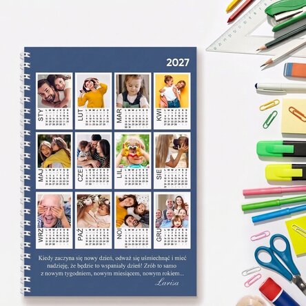Spersonalizowany notes z 12 zdjęciami i tekstem – Kalendarz