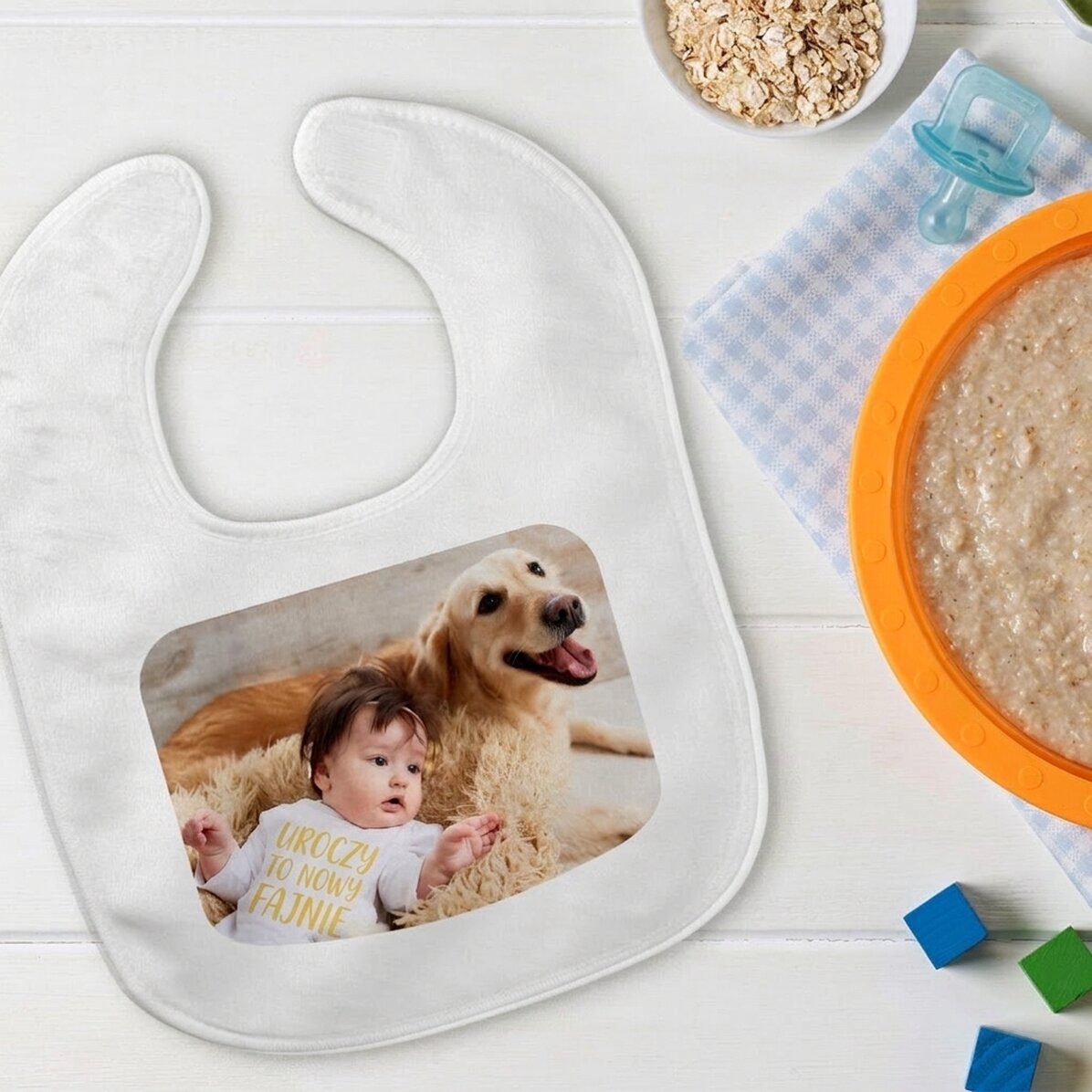 Śliniak z personalizowanym nadrukiem ze zdjęciem