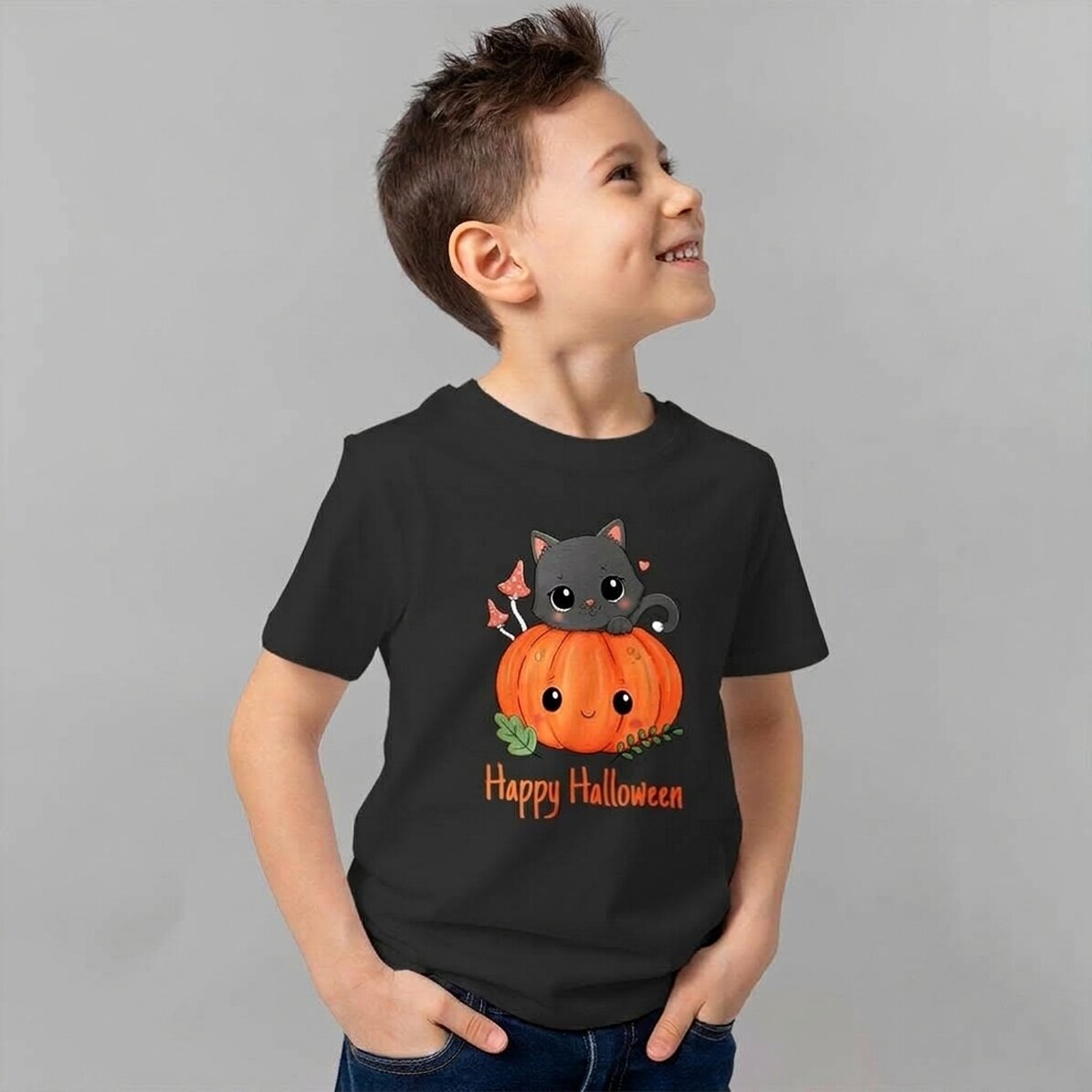 Bawełniana koszulka dla dzieci z nadrukiem – Halloween