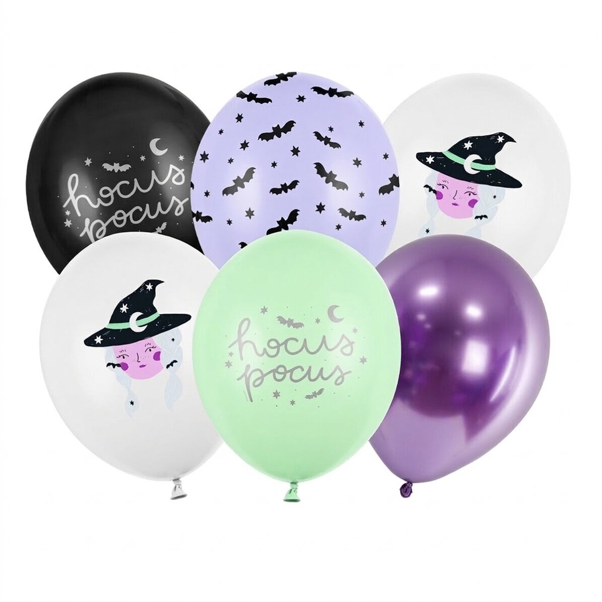 Zestaw 6 balonów na Halloween – Czarownice