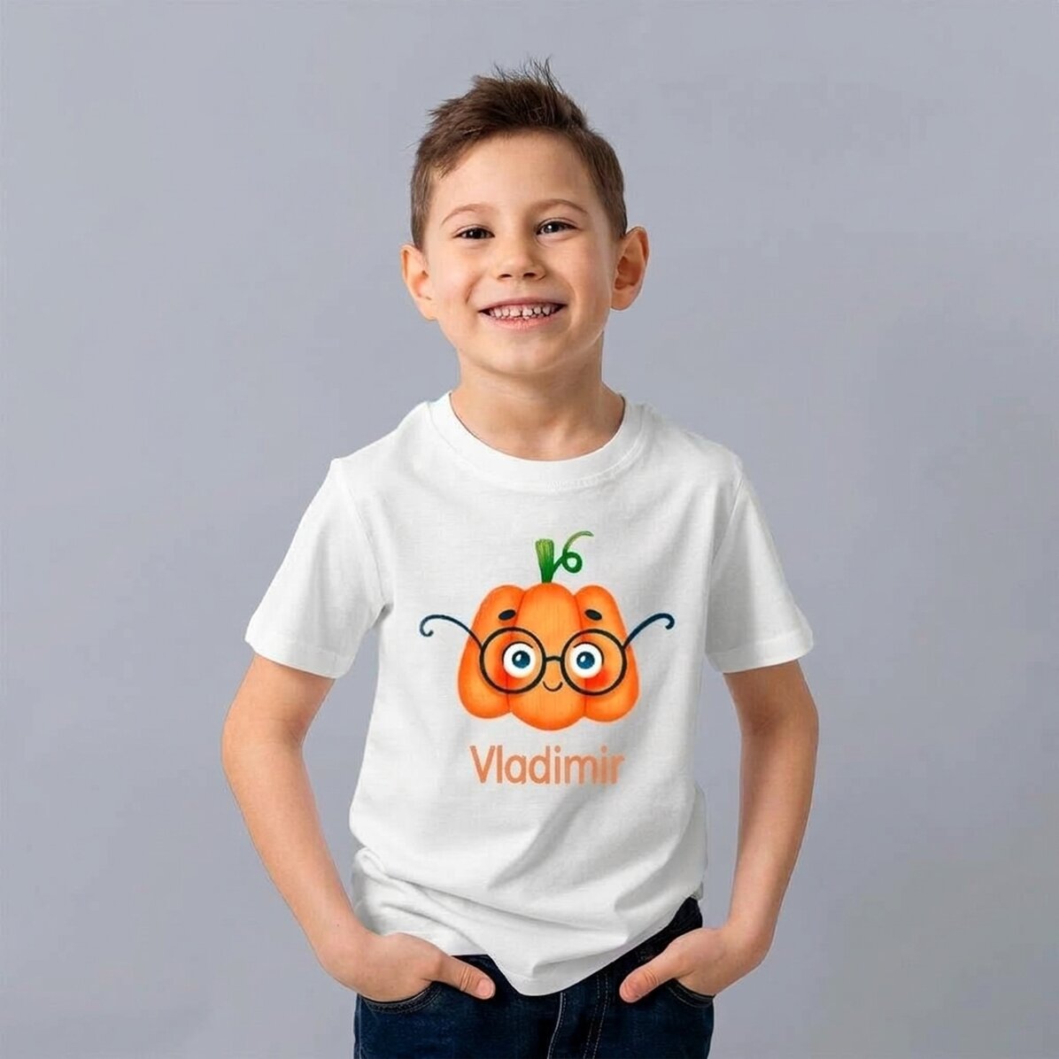 Bawełniana koszulka dla dzieci z nadrukiem – Cute Pumpkin