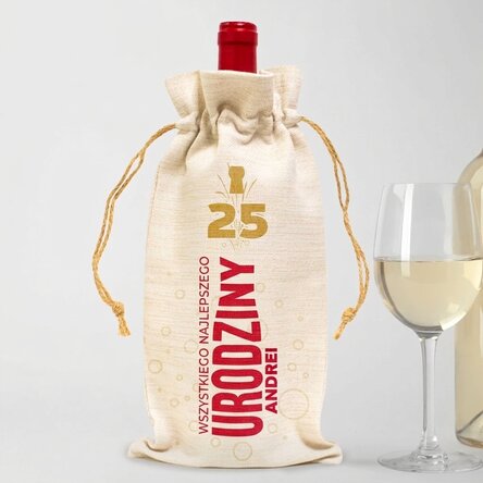 Spersonalizowana torebka na butelkę wina – Happy Birthday