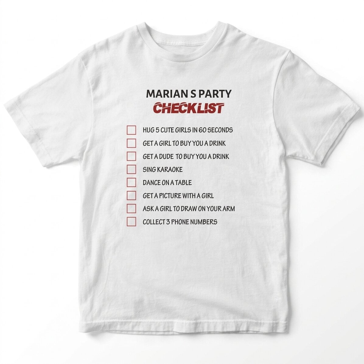 Koszulka z indywidualnym nadrukiem – Checklist