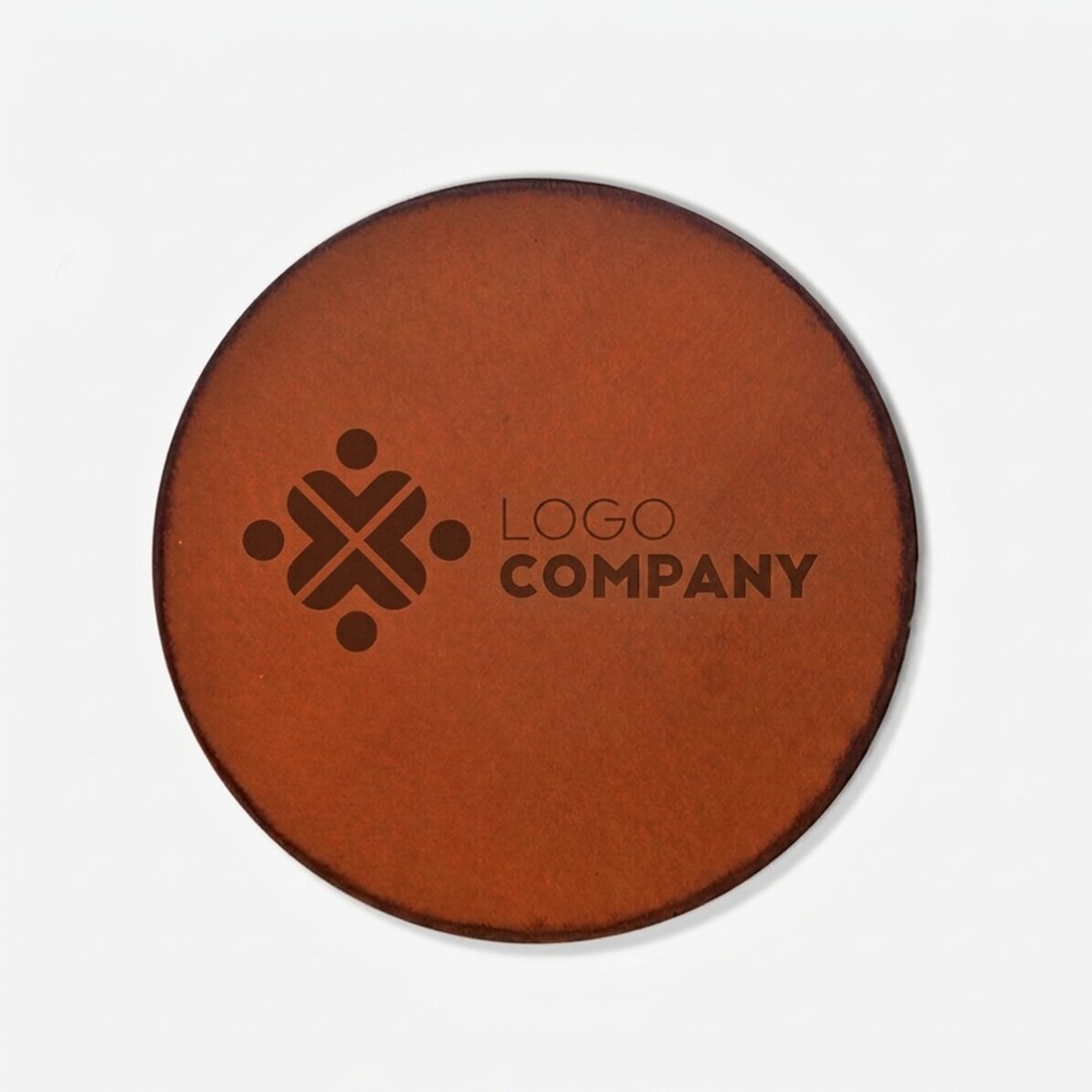 Spodek pod szklankę ze skóry z nadrukowanym logo