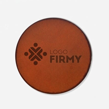 Spodek pod szklankę ze skóry z nadrukowanym logo