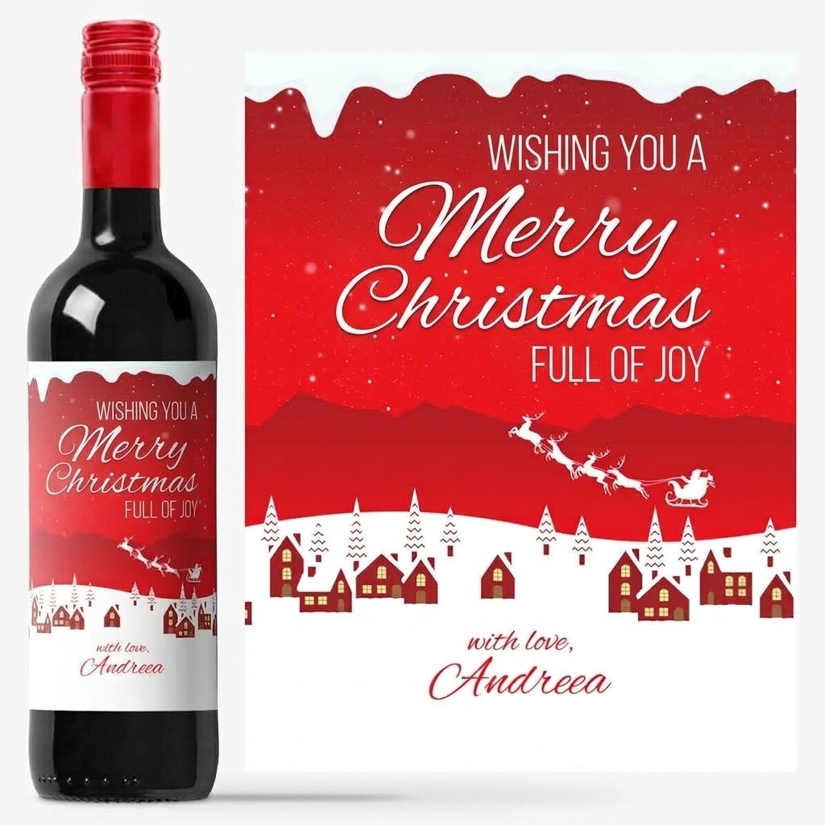 Wino z indywidualnym napisem – Magia świąt