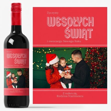 Wino z indywidualnym nadrukiem ze zdjęciem i dedykacją – Chwile w gronie rodziny