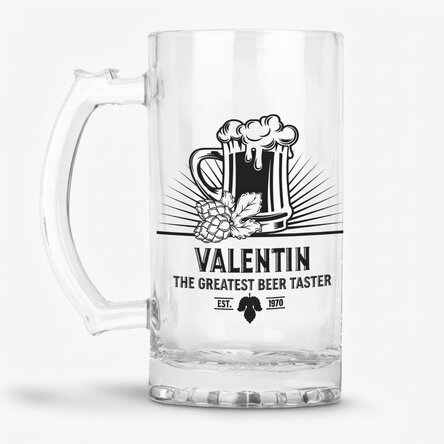 Personalised beer mug with text - Beer taster